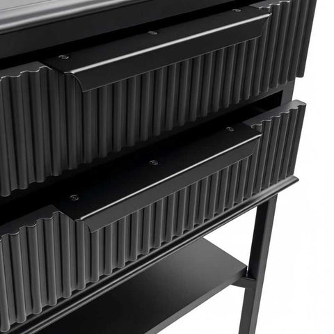 Aimee 55x60cm Bedside Table - All Black - Bedside Tables - Eleganté