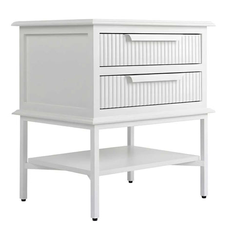 Aimee 55x60cm Bedside Table - All White - Bedside Tables - Eleganté