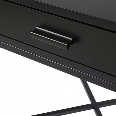 Nessa 45x60cm 1 Drawer Bedside Table - All Black - Bedside Tables - Eleganté