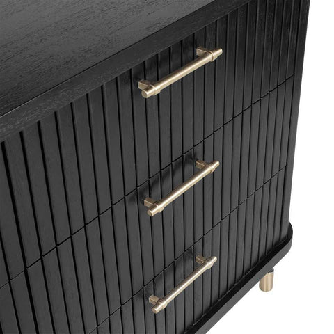 Sophia 160cm 6 Drawer Chest - Black - Chests of Drawers - Eleganté