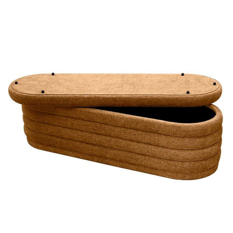 Demi Storage Bench Ottoman - Butterscotch - Ottomans and Stools - Eleganté
