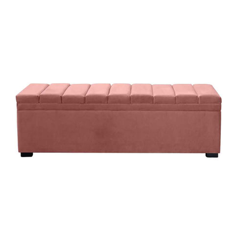 Soho Storage Bench Ottoman - Dusty Rose Velvet - Ottomans and Stools - Eleganté
