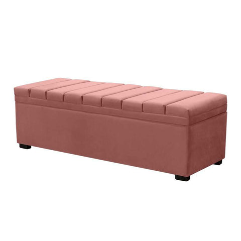 Soho Storage Bench Ottoman - Dusty Rose Velvet - Ottomans and Stools - Eleganté