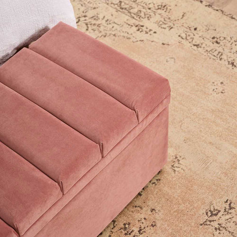 Soho Storage Bench Ottoman - Dusty Rose Velvet - Ottomans and Stools - Eleganté