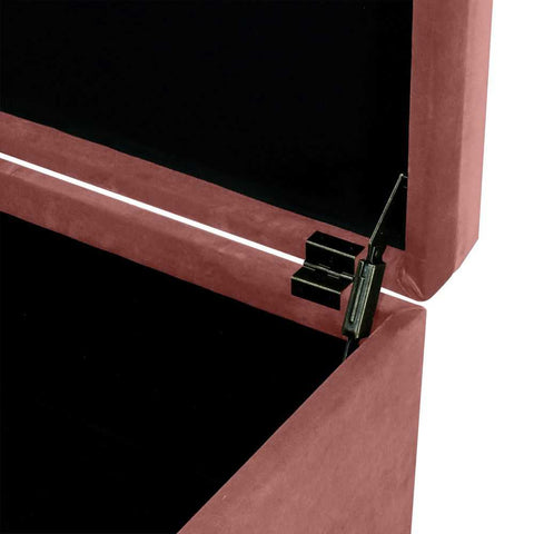 Soho Storage Bench Ottoman - Dusty Rose Velvet - Ottomans and Stools - Eleganté