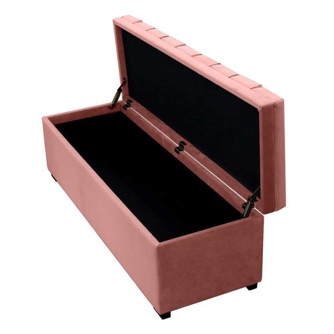 Soho Storage Bench Ottoman - Dusty Rose Velvet - Ottomans and Stools - Eleganté
