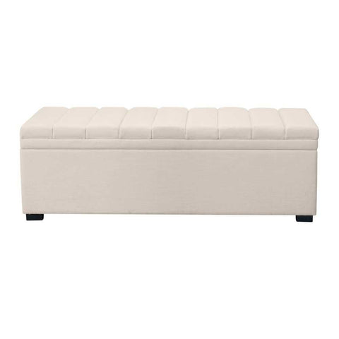 Soho Storage Bench Ottoman - Ivory - Ottomans and Stools - Eleganté