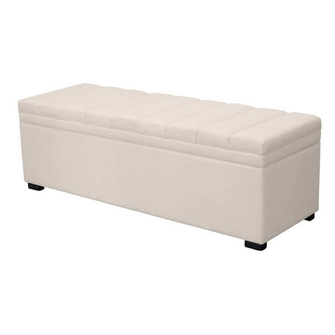 Soho Storage Bench Ottoman - Ivory - Ottomans and Stools - Eleganté