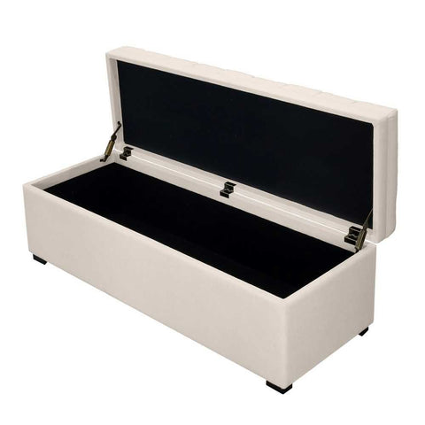 Soho Storage Bench Ottoman - Ivory - Ottomans and Stools - Eleganté