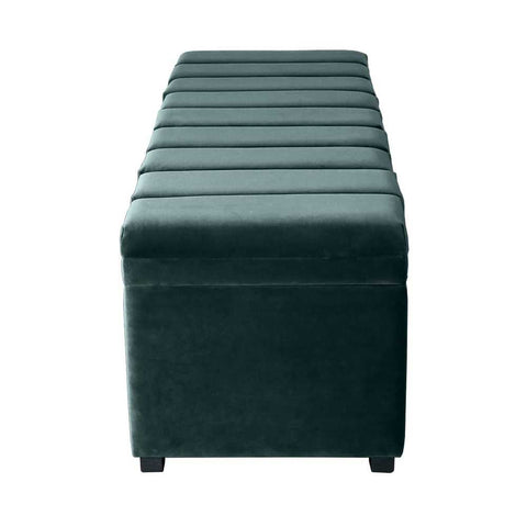 Soho Storage Bench Ottoman - Teal Velvet - Ottomans and Stools - Eleganté