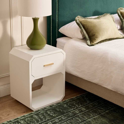 Anderson 50x65cm Bedside Table - White - Bedside Tables - Eleganté