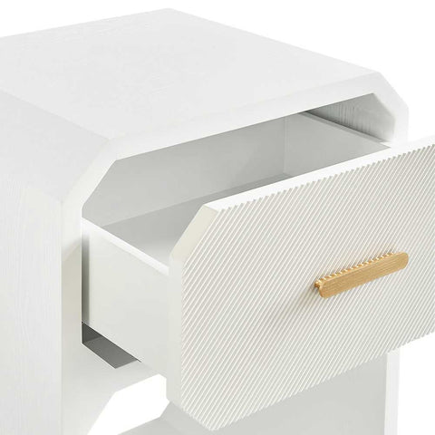 Anderson 50x65cm Bedside Table - White - Bedside Tables - Eleganté