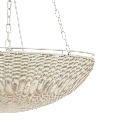 Cali Rattan Pendant - White - Cali Rattan Pendant - White - Eleganté