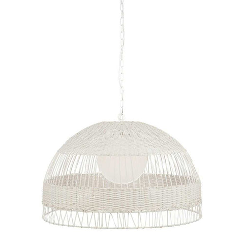 Fortaleza Rattan Pendant - Large White - Fortaleza Rattan Pendant - Large White - Eleganté