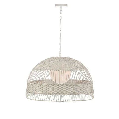 Fortaleza Rattan Pendant - Large White - Fortaleza Rattan Pendant - Large White - Eleganté