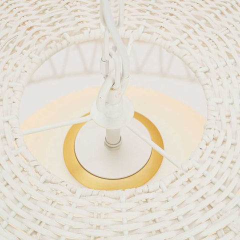 Fortaleza Rattan Pendant - Large White - Fortaleza Rattan Pendant - Large White - Eleganté