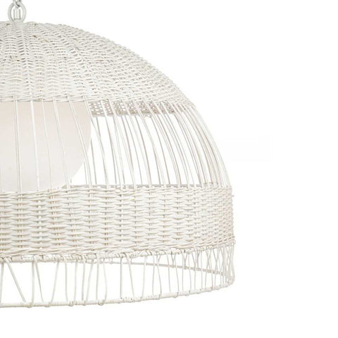 Fortaleza Rattan Pendant - Large White - Fortaleza Rattan Pendant - Large White - Eleganté