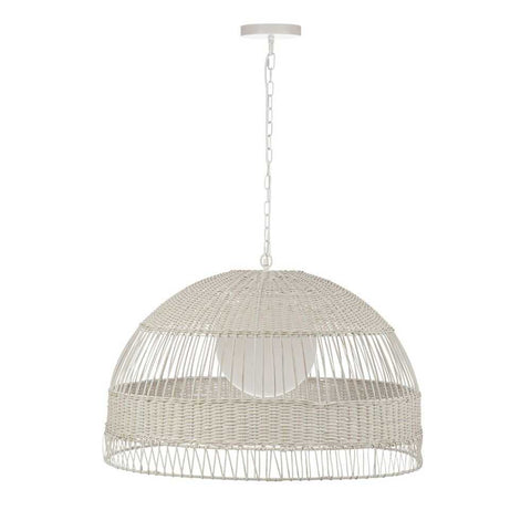 Fortaleza Rattan Pendant - Large White - Fortaleza Rattan Pendant - Large White - Eleganté