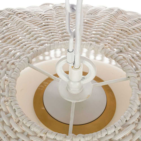 Fortaleza Rattan Pendant - Medium White - Fortaleza Rattan Pendant - Medium White - Eleganté