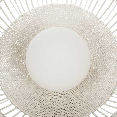 Fortaleza Rattan Pendant - Medium White - Fortaleza Rattan Pendant - Medium White - Eleganté
