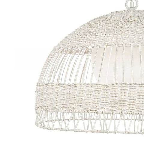 Fortaleza Rattan Pendant - Medium White - Fortaleza Rattan Pendant - Medium White - Eleganté