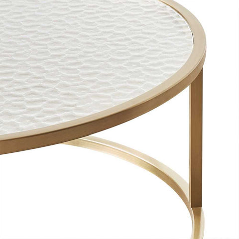Chloe Rippled Glass Nesting Coffee Table - Gold - Coffee Tables - Eleganté