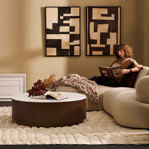 Mason Round Coffee Table - Large Walnut - Coffee Tables - Eleganté