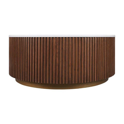 Mason Round Coffee Table - Medium Walnut - Coffee Tables - Eleganté