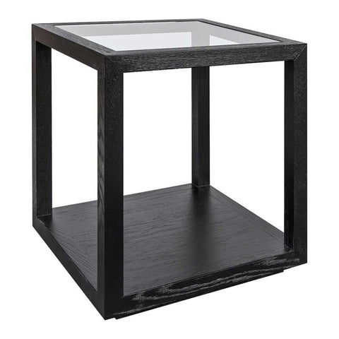 Sadie Oak Square Side Table - Large Black - Side Tables - Eleganté