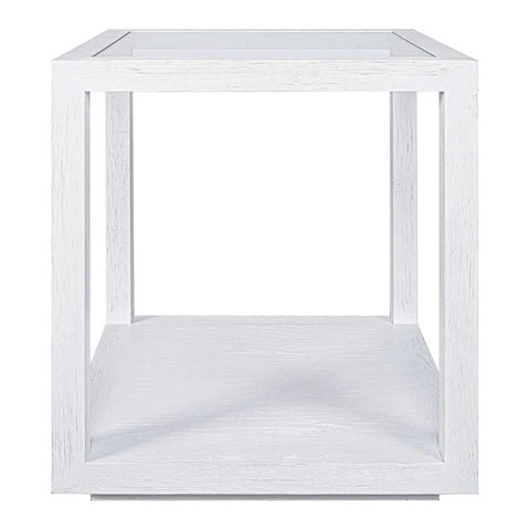 Sadie Oak Square Side Table - Large White - Side Tables - Eleganté
