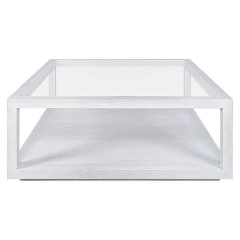 Sadie Oak Square Coffee Table - White - Coffee Tables - Eleganté