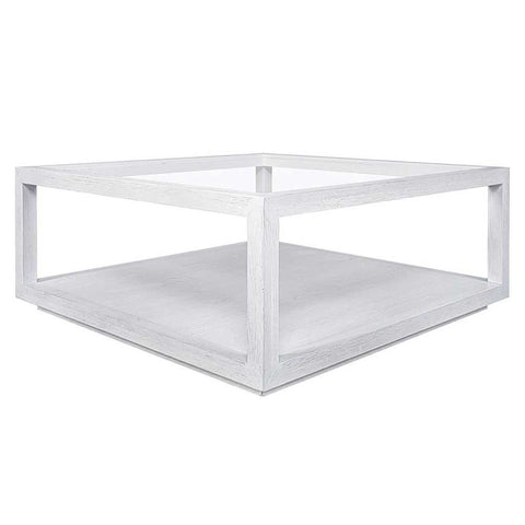 Sadie Oak Square Coffee Table - White - Coffee Tables - Eleganté