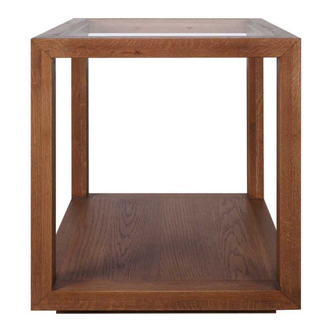 Sadie Oak Square Side Table - Large Walnut - Side Tables - Eleganté