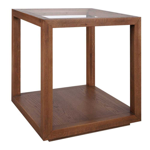 Sadie Oak Square Side Table - Large Walnut - Side Tables - Eleganté