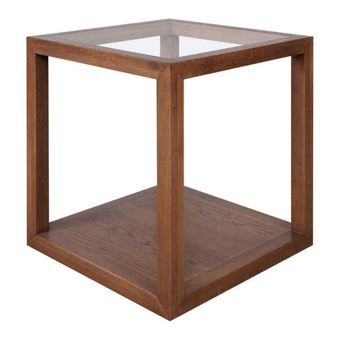 Sadie Oak Square Side Table - Large Walnut - Side Tables - Eleganté