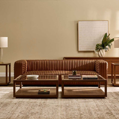 Sadie Oak Square Coffee Table - Walnut - Coffee Tables - Eleganté