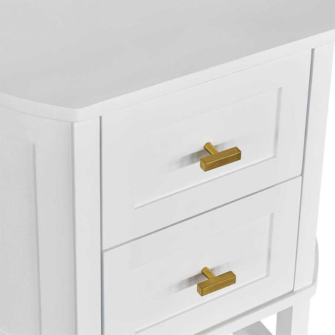 Theodore 55x60cm Bedside Table - White - Bedside Tables - Eleganté
