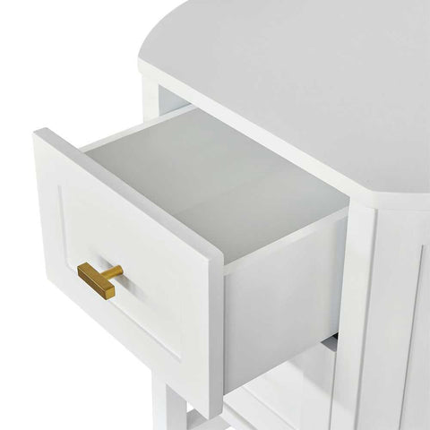Theodore 55x60cm Bedside Table - White - Bedside Tables - Eleganté