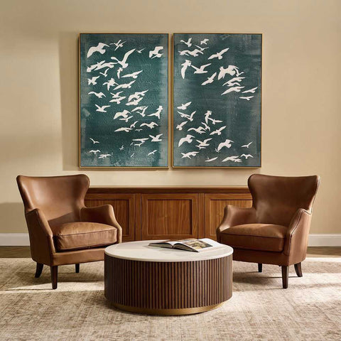 Migration Set of Two Oil on Canvas Painting - Green - Canvas Paintings, Oils, Prints, Wall Art - Eleganté