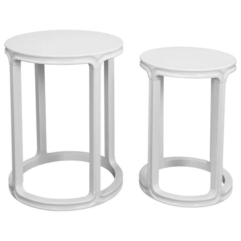 Cadie Nesting Side Tables - White - Side Tables - Eleganté