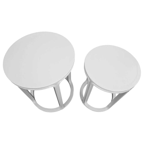 Cadie Nesting Side Tables - White - Side Tables - Eleganté