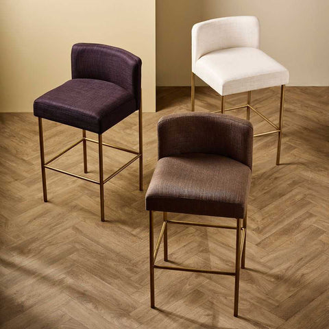 Leon Kitchen Stool - Natural Linen - Kitchen and Bar Stools - Eleganté