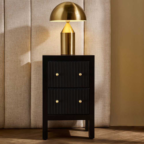 Ariana 40x65cm Bedside Table - Black - Bedside Tables - Eleganté