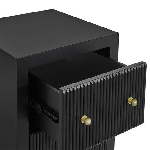 Ariana 40x65cm Bedside Table - Black - Bedside Tables - Eleganté