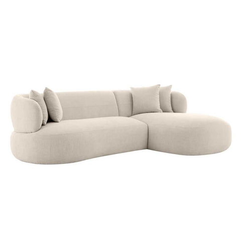 Greenwich Modular 3 Seater Sofa w Right Chaise - Natural Chenille - Greenwich Modular 3 Seater Sofa w Right Chaise - Natural Chenille - Eleganté