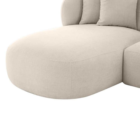 Greenwich Modular 3 Seater Sofa w Left Chaise - Natural Chenille - Greenwich Modular 3 Seater Sofa w Left Chaise - Natural Chenille - Eleganté