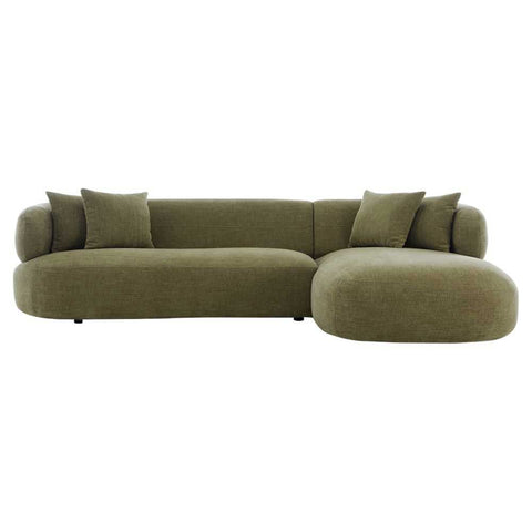 Greenwich Modular 3 Seater Sofa w Right Chaise - Sage Chenille - Greenwich Modular 3 Seater Sofa w Right Chaise - Sage Chenille - Eleganté