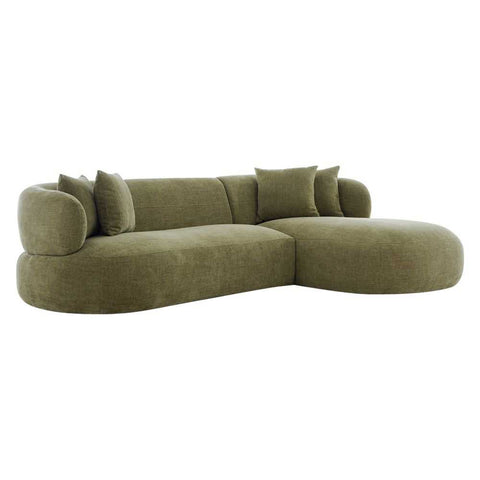 Greenwich Modular 3 Seater Sofa w Right Chaise - Sage Chenille - Greenwich Modular 3 Seater Sofa w Right Chaise - Sage Chenille - Eleganté