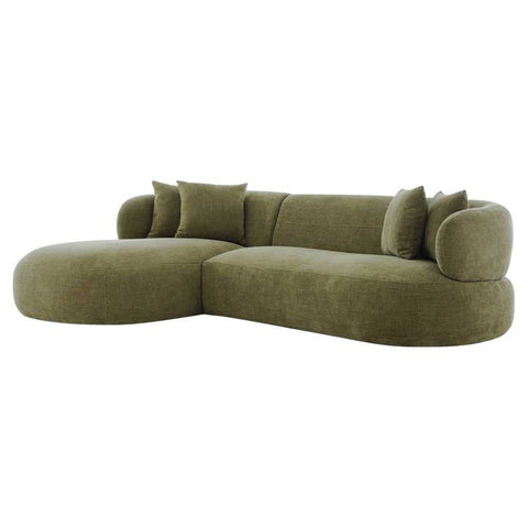 Greenwich Modular 3 Seater Sofa w Left Chaise - Sage Chenille - Greenwich Modular 3 Seater Sofa w Left Chaise - Sage Chenille - Eleganté