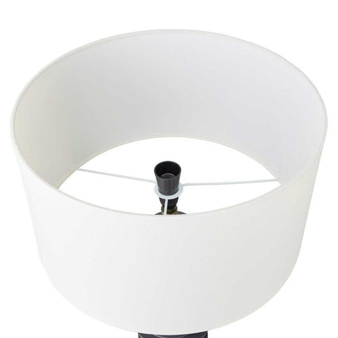 Mendoza Table Lamp - Grey w White Shade - Mendoza Table Lamp - Grey w White Shade - Eleganté